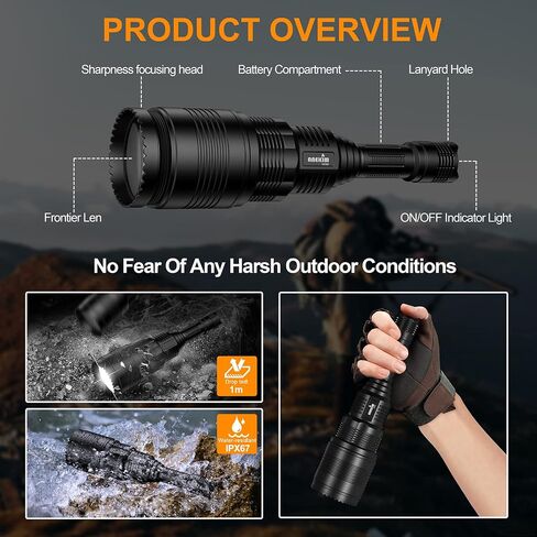 UC90 New 4-Color-in-1 (Red, White, Green,Blue) Circular Spotlight Hunting Light Predator Flashlight kit（Adjustable Light spot Clarity） in Saudi Arabia