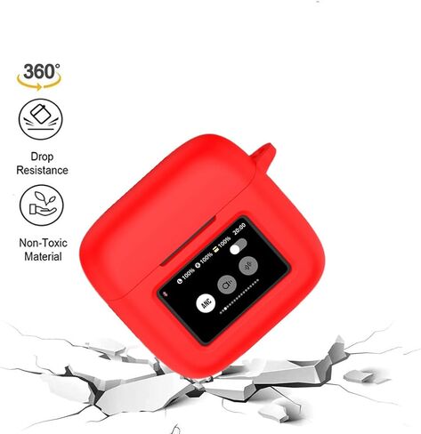 CASE متوافق مع JBL TOUR PRO 3 ، SONOW SILICONE SILURCHPROOCHPOCTING COVERTING (Black) in Kuwait