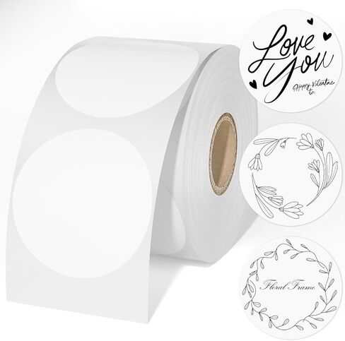 CLASSY Holographic Circle Thermal Sticker Labels, 2" Printable Golden Round Thermal Labels, Self-Adhesive Thermal Label Stickers for Logo Design- 400 Labels/1 Roll in Saudi Arabia