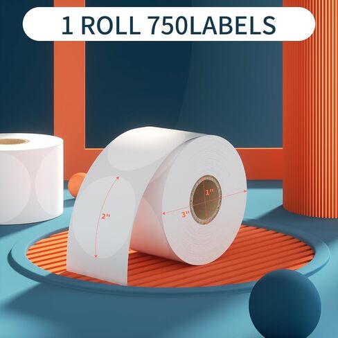 CLASSY Holographic Circle Thermal Sticker Labels, 2" Printable Golden Round Thermal Labels, Self-Adhesive Thermal Label Stickers for Logo Design- 400 Labels/1 Roll in Saudi Arabia