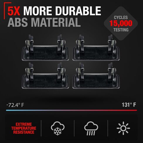 TRUBUILT1 AUTOMOTIVE Exterior Door Handle, Right & Left Side - Compatible with 1998-2001 Ford Explorer, Mercury - Smooth Black, Plastic - OEM 2L2Z7822404AAPTM in Kuwait