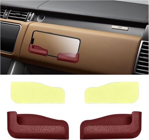 2PCS Multifunctional Mobile Phone Bracket - Wall Mount Phone Holder with Adhesive - Phone Stand Car Gravity Holder - Adjustable Width Auto Dashboard Cell Phone Mount Cradle (Red) in Saudi Arabia