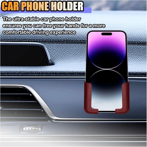 2PCS Multifunctional Mobile Phone Bracket - Wall Mount Phone Holder with Adhesive - Phone Stand Car Gravity Holder - Adjustable Width Auto Dashboard Cell Phone Mount Cradle (Red) in Saudi Arabia