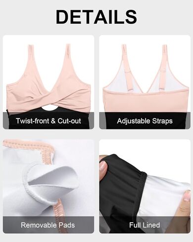 ملابس سباحة نسائية من قطعة واحدة من HEYTALALA مع تنورة ملابس سباحة للتحكم في البطن ملابس سباحة مقطوعة لباس سباحة ملفوف فستان سباحة بوش أب in Kuwait