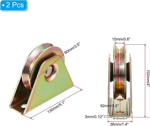 PATIKIL 2.75" V Groove Caster, V-Type Groove Wheel V Groove Pulley Sliding Gate Wheels for Driveway Gate Industrial Machines V Track Rail, Loading Capacity 661 Lbs in Kuwait