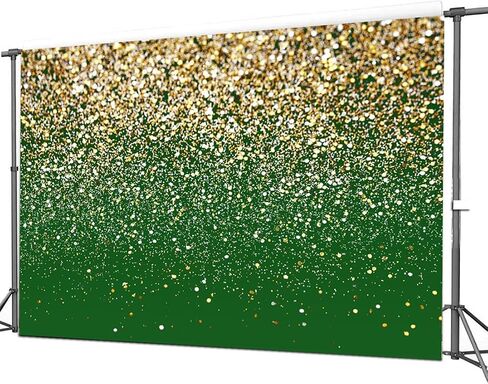 CHAIYA 7x5FT Green and Gold Birthday Backdrop - Gold Spots Bokeh Wedding Prom Graduation Photography Background in Saudi Arabia