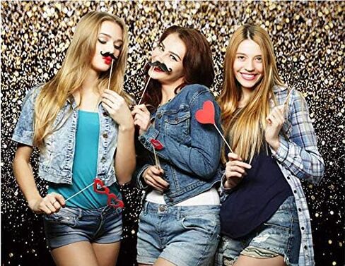 خلفية عيد ميلاد شايا 7x5ft وذهب الذهب - بقع الذهب خوخه حفل زفاف تخرج التخرج الخلفية in Kuwait