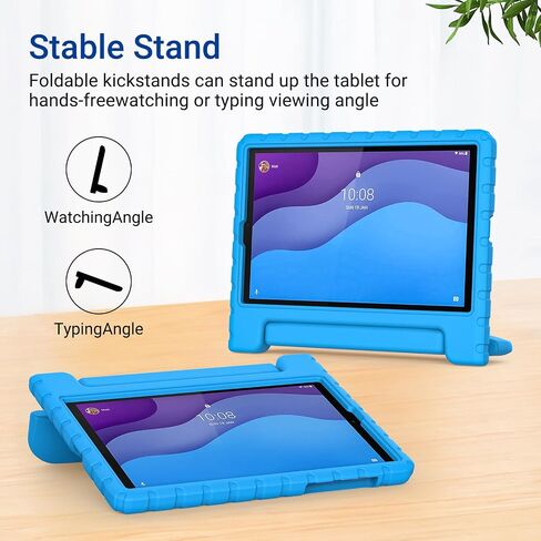 حالة Kids for Lenovo Tab M10 HD 2nd Gen ، Case for Lenovo TB-X306x/TB-X306F 2020 الإصدار 10.1 بوصة 2nd Gen Tablet ودية دوارة مزدوجة خفيفة الوزن إيفا ، الأزرق in Kuwait