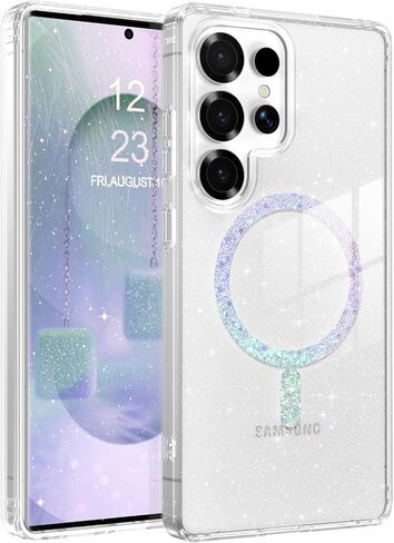 Bentoben for Samsung S25 Ultra Case Glitter Clear ، Galaxy S25ultra Magnetic Phone Case [متوافق مع Magsafe] غلاف واقٍ من Girling Girl Girl For S25ultra 6.9 بوصة in Saudi Arabia