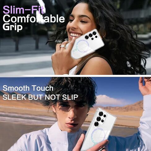 Bentoben for Samsung S25 Ultra Case Glitter Clear ، Galaxy S25ultra Magnetic Phone Case [متوافق مع Magsafe] غلاف واقٍ من Girling Girl Girl For S25ultra 6.9 بوصة in Saudi Arabia