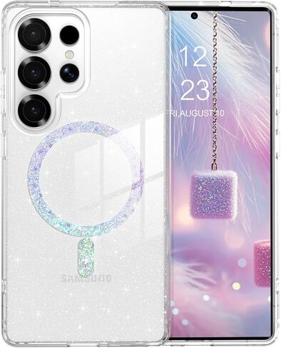 Bentoben for Samsung S25 Ultra Case Glitter Clear ، Galaxy S25ultra Magnetic Phone Case [متوافق مع Magsafe] غلاف واقٍ من Girling Girl Girl For S25ultra 6.9 بوصة in Saudi Arabia