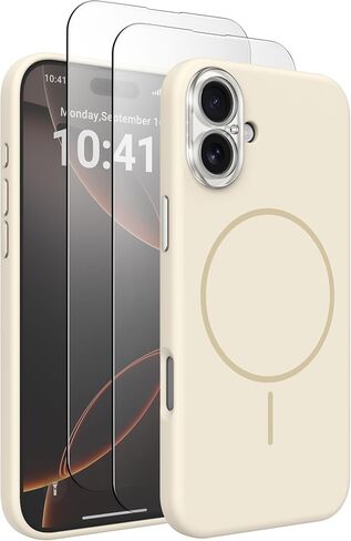 علبة السيليكون المغناطيسي لحالة iPhone 16 Pro مع واقي شاشة 2 ، واقي كاميرا أكريليك صلب ترقية ناعمة ناعمة رفيعة الأنيقة. in Saudi Arabia