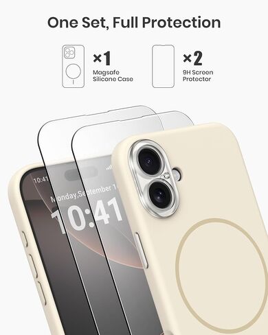 علبة السيليكون المغناطيسي لحالة iPhone 16 Pro مع واقي شاشة 2 ، واقي كاميرا أكريليك صلب ترقية ناعمة ناعمة رفيعة الأنيقة. in Saudi Arabia