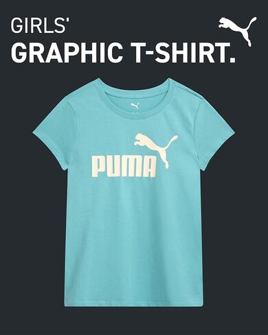 تي شيرت Puma Girls-تي شيرت شعار Core للفتيات-Tee Stehetic Crewneck Basic Athletic Short Sleeve (7-16) in Kuwait