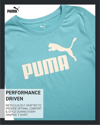 تي شيرت Puma Girls-تي شيرت شعار Core للفتيات-Tee Stehetic Crewneck Basic Athletic Short Sleeve (7-16) in Kuwait