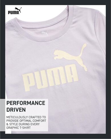 تي شيرت Puma Girls-تي شيرت شعار Core للفتيات-Tee Stehetic Crewneck Basic Athletic Short Sleeve (7-16) in Kuwait