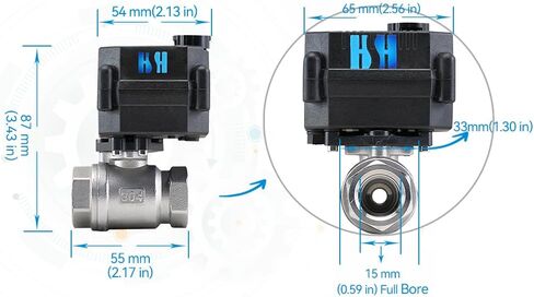 3/8 inch DN10 NPT 2 Way 12VDC 24VAC/DC Stainless Steel 304 Normally Closed Electrical Position Feedback On/Off Motorized Ball Valve in Kuwait