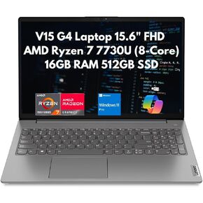 Leno V O V15 Gen 4 Home Student Business Laberop ، 15.6 "FHD ، 8-Core AMD Ryzen 7 7730U ، 40 GB RAM ، 1 TB PCIE SSD ، Webcam مع مصراع الخصوصية ، Wi-Fi 6 ، Ethernet ، Bluetooth ، Copilot Windows 11 Pro ، Gray ،