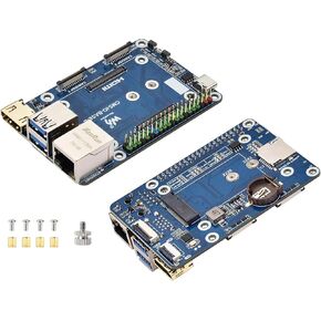 Mini Base Board Compatible with Raspberry Pi Compute Module 5 Lite/eMMC Series, with Color-Coded 40PIN GPIO/M.2 M Key PCIe/MIPI/HDMI 4K/Gigabit ETH Interfaces,etc. Onboard EEPROM and Encryption Chip