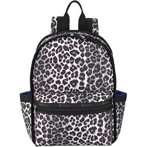 LeSportsac White Leopard Route Small Backpack, Black, Slate Grey & Light Grey