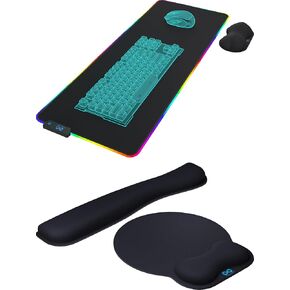 Everlasting Comfort Gaming Mouse Pad & Ergonomic Mouse Pad Bundle - RGB Lighting and Memory Foam Support for Ultimate Gaming Comfort
