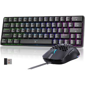 TMKB Falcon M1SE Honeycomb Gaming Mouse and 60% Wireless Mechanical Gaming Keyboard