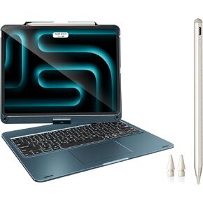 Wireless Keyboard Case with Trackpad + Stylus Pen for iPad Pro 12.9-inch (6/5/4/3rd Gen)