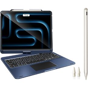 Wireless Keyboard Case with Trackpad + Stylus Pen for iPad Pro 12.9-inch (6/5/4/3rd Gen)