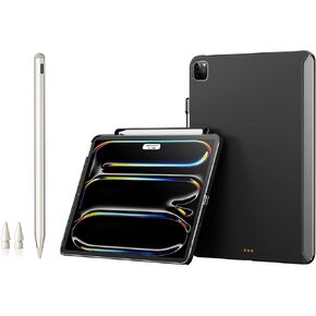 Magnetic Case with Pencil Holder + Stylus Pen iPad Air 13-inch (M2&M3), iPad Pro 12.9 inch (6-3rd Gen), Magic & Smart Folio Keyboard