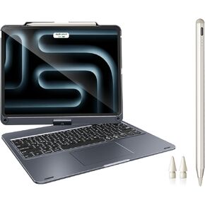 Wireless Keyboard Case with Trackpad + Stylus Pen for iPad Pro 12.9-inch (6/5/4/3rd Gen)