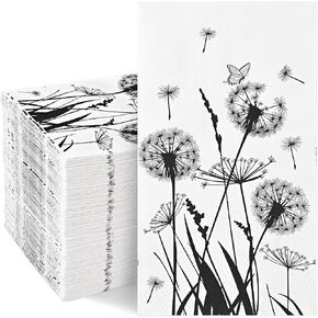 Homlouue 100PCS Eucalyptus Leaves Napkins, 3 Ply Disposable Hand Towels for Bathroom, Eucalyptus Leaf Guest Paper Napkins Dinner Napkins for Spring Wedding Baby Shower Bridal Shower Birthday Tea Party