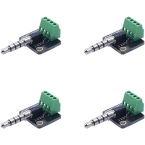 4pcs 3.5mm 4 Pins Stereo Mic Audio Plug Breakout Board Audio Solder Adapter with Screw Teminal Block