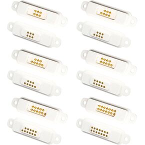 1 Pair Magnetic Pogo Pin Connector with Positioning Hole, 6P/7P/8P/9P/10P/11P/12P/13P/14P 5V 2A Pogopin Magnetic Connector Male+Female Connector DC Power Socket DC Power Charge Probe Connector (6Pin)