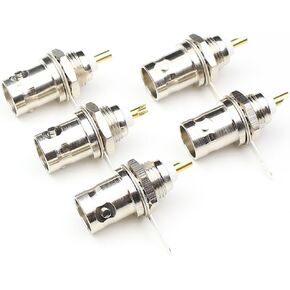 BNC Female Panel Mount Connectors with Nut BNC Female Bulkhead Adapters RF Coaxial Adapter 5Pack