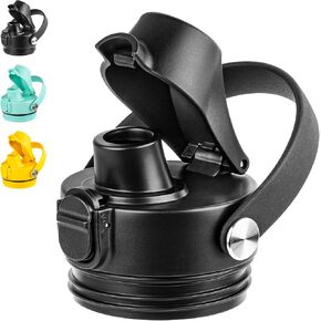 Auto Spout Lid for YETI Rambler Bottles, Replacement Lids for Yeti 12oz 18oz 26oz 36oz 64oz Water Bottle, Water Bottle Straw Cap for YETI Rambler, Flexible Handle
