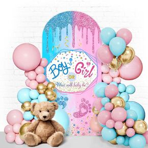 God Bless Arch Cove Backdrop First Holy Communion Christening Party Backdrop 7.2FT Double Printed Cover Backdrop Blue Garland Stretchy Backdrop Spandex Cover Photography Backdrop Photo Booth