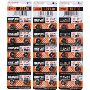 Maxell Watch Battery Button Cell LR1130 AG10 Pack of 30 Batteries New Hologram Package