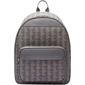 Lacoste Mens The Blend Monogram Backpack, Monogram Brown, One Size