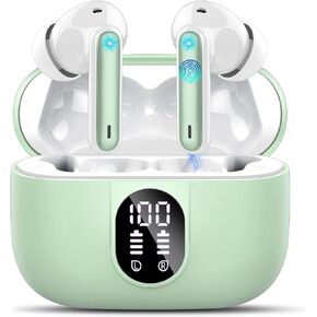 Wireless Earbuds, Bluetooth 5.3 Headphones Stereo，Green