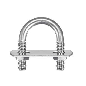 2 Sets M6 Round U Bolts, 38mm Inner Width 58mm Length 304 Stainless Steel U Bolts with Nut, Plate, Washer for Attaching Pipe, Conduit, Cable, Tube, Brackets, Boat and Trailer