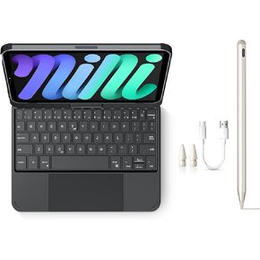 Stylus Pen + Swivel Keyboard Case for iPad mini 7th/6th Gen