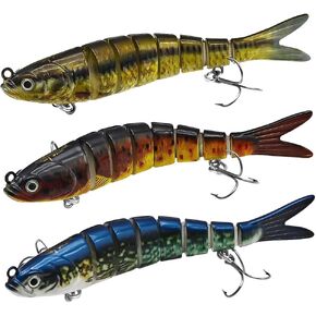 Fishing Lures for Freshwater and Saltwater，Lifelike Swimbait Lures for Bass Trout Pike，Amazing Fishing Gifts for Fishman