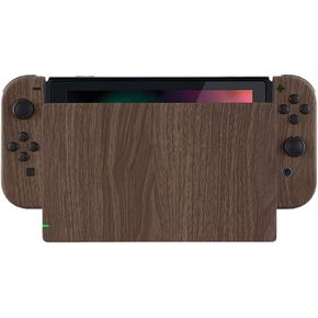 eXtremeRate Wood Grain Patterned Soft Touch Joycon Housing Shell with Full Set Buttons for Nintendo Switch, Replacement Faceplate for Nintendo Switch Dock – Joy-Con Dock NOT Included