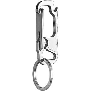 Keychain Carabiner with Bottle Opener, Stainless Steel Carabiner Clip for Car Keys, Mini Multitool Keychain Clip for Men Belt Hook, Heavy Duty Key Chain Ring Clip