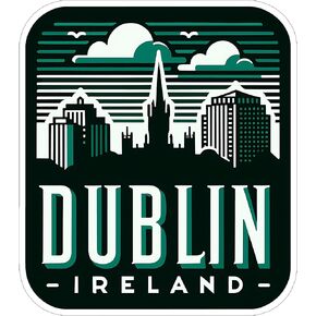 Dublin Ireland Sticker 4 Inch - Waterproof Vinyl Decal for Laptop Water Bottle Car Tumbler - Durable Aesthetic Long-Lasting Stickers for Adults ID44990