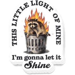 (3Pcs) This Little Light of Mine Im Gonna Let It Shine Stickers 3'' Adult Humor Waterproof Decal for Laptop Kindle Water Bottle Stanley Cup Bumper Phone Car