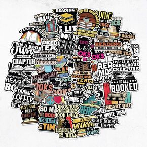 98 pcs Book Stickers,Reading Stickers,Bookish,Book Stickers for Students Boys Girls, Saying Funny Book Reader Quote for Water Bottles Laptop Luggage Cup Surfboard, Handy Scrapbook Stickers