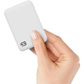 Mini 5000mAh Ultra-Compact Power Bank, 18W PD Fast Charging Portable Charger with USB-C (in/Out) & Lightning Input, 3-Port Battery Pack for iPhone 15/14, Samsung Galaxy, and More