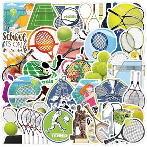Tennis Stickers Pack, 50PCs Athletic Sports Stickers, Vinyl Decals, Stickers for Hydro Flask, Laptop, Water Bottle, Gift Stickers for Kids, Toddlers, Teens, Party Favors