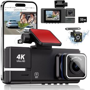 تشمل كاميرا Dash Cam الأمامية والخلفية ، 4K Full HD 3 Channel Dash للسيارات ، بطاقة 32 جيجابايت ، التحكم في شبكة Wi-Fi وتطبيقات التطبيق ، الرؤية الليلية HDR ، GPS ، زاوية بعرض 170 درجة ، WDR-（أسود رائع جديد）